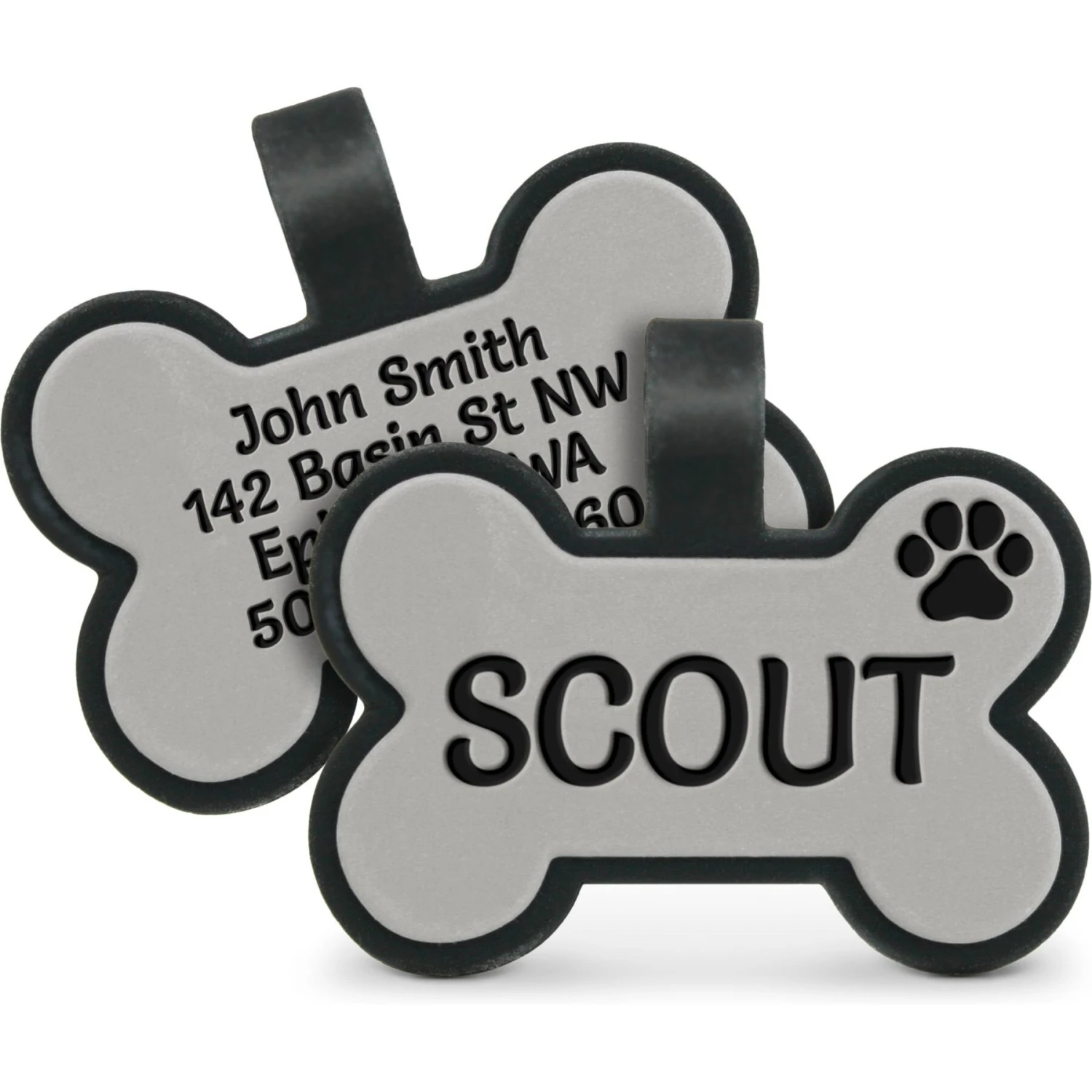GoTags Personalized Silicone Bone Dog ID Tag, Large 1 GoTags Personalized Silicone Bone Dog ID Tag, Large