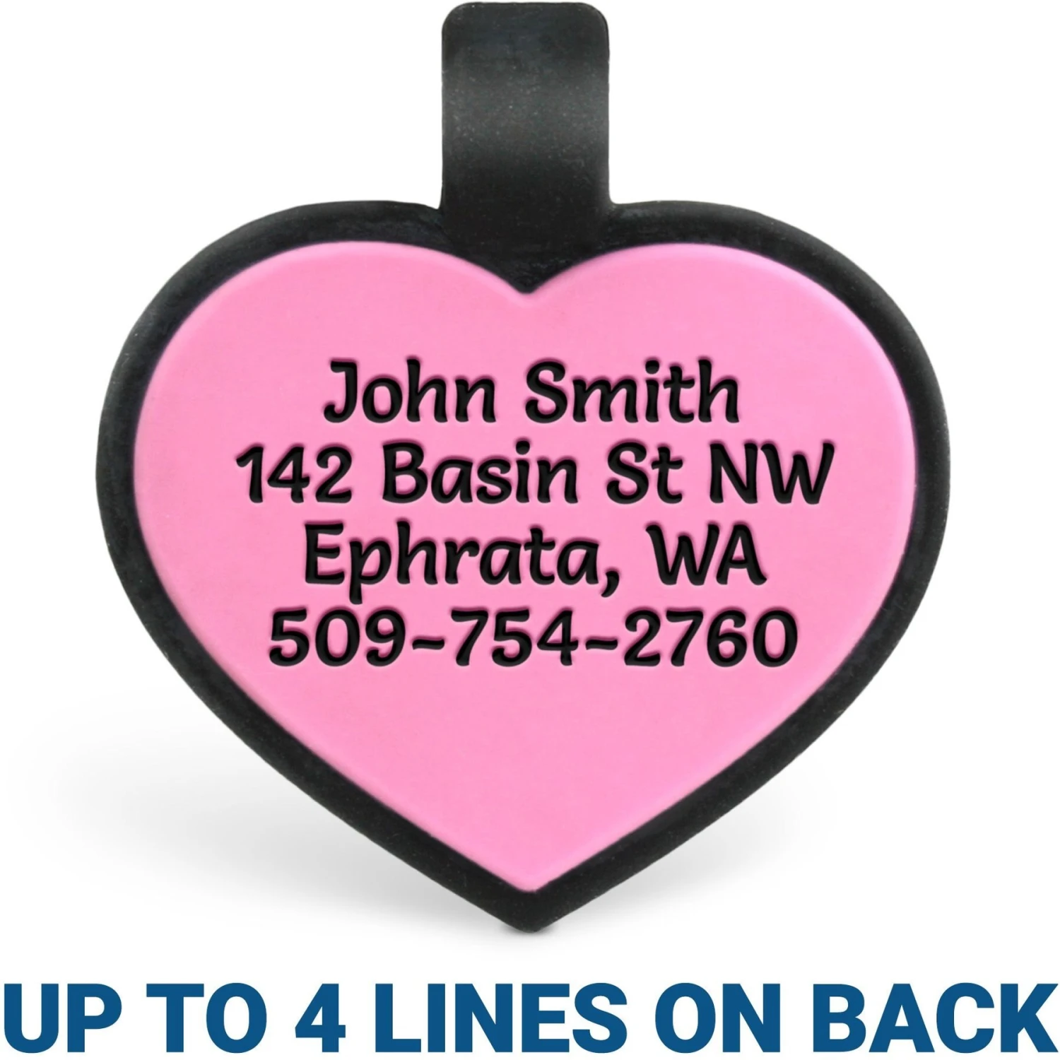 GoTags Personalized Silicone Heart Dog & Cat ID Tag, Large 2 GoTags Personalized Silicone Heart Dog & Cat ID Tag, Large - Image 2