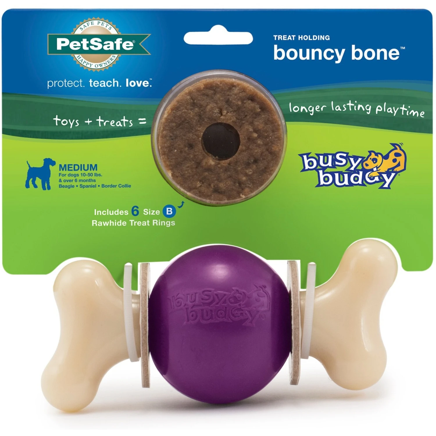 PetSafe Busy Buddy Bouncy Bone Treat Dispenser Tough Dog Chew Toy 1 PetSafe Busy Buddy Bouncy Bone Treat Dispenser Tough Dog Chew Toy