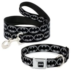 Buckle-Down Batman Shield Dog Leash & Buckle-Down Batman Shield Polyester Dog Collar