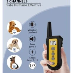 GroovyPets 650 Yard Auto Anti-bark Remote Dog Training Shock Collar, Black -PetSafe Kong Shop 654750 PT3. AC SS1800 V1670622392