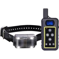 GroovyPets 2400 Yard Hunting Pet Trainer Waterproof Rechargeable Remote Dog Training Correction Shock Collar, Black