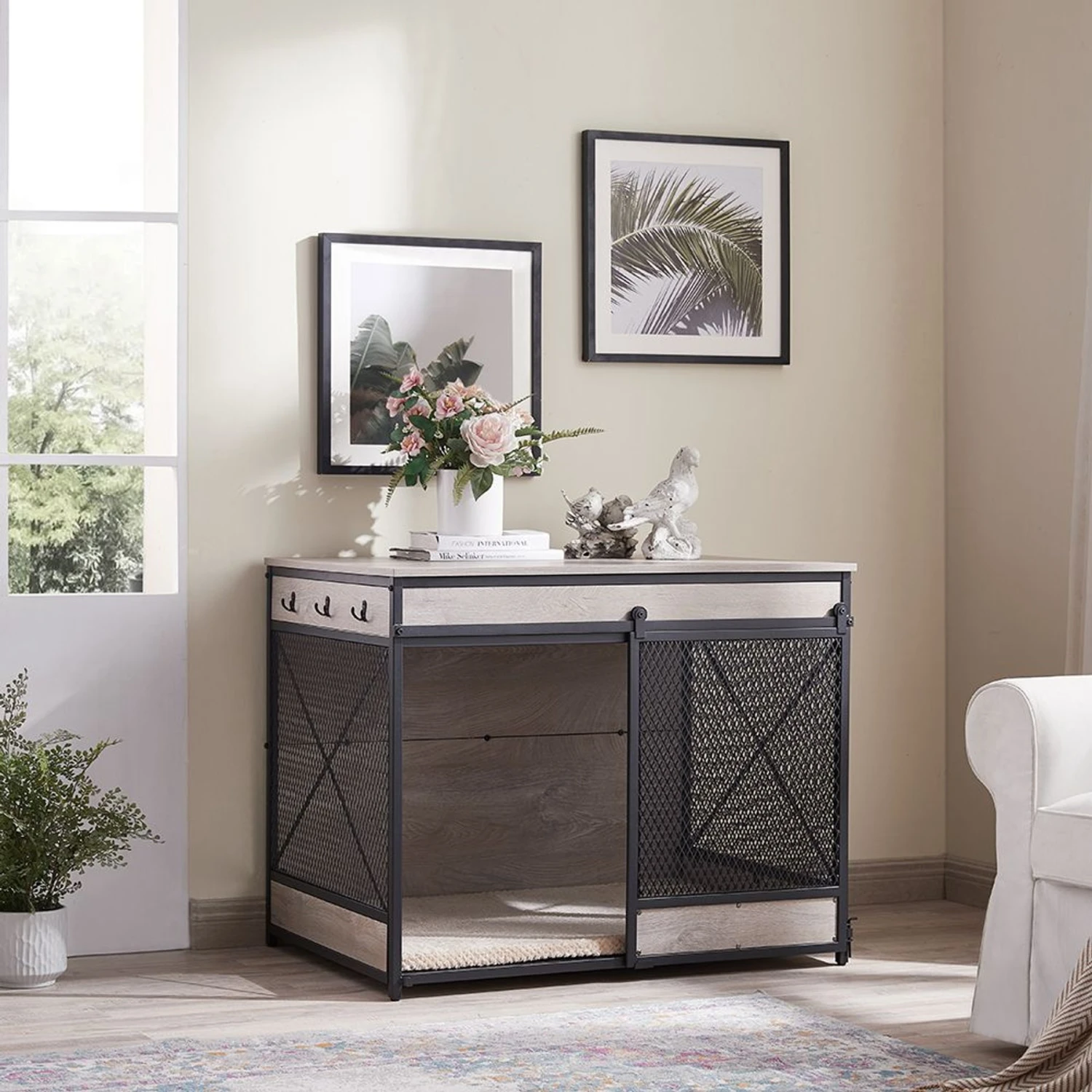 Unipaws Furniture Style Sliding Door Dog Crate 1 Unipaws Furniture Style Sliding Door Dog Crate