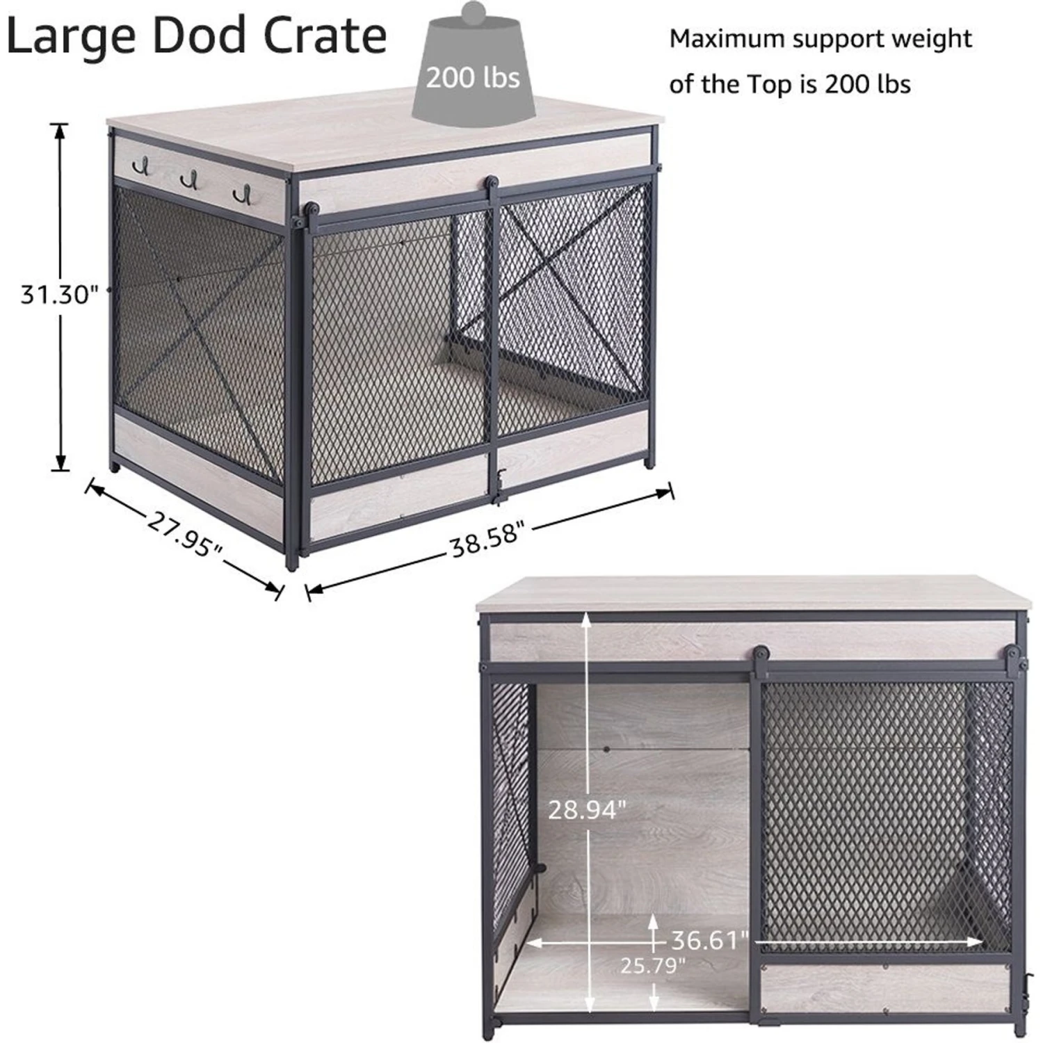 Unipaws Furniture Style Sliding Door Dog Crate 6 Unipaws Furniture Style Sliding Door Dog Crate - Image 6