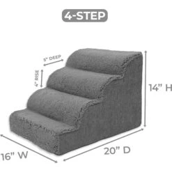 Precious Tails High Density Foam Scalloped Sherpa Top 4 Steps Dog & Cat Stair -PetSafe Kong Shop 674982 PT5. AC SS1800 V1665780571