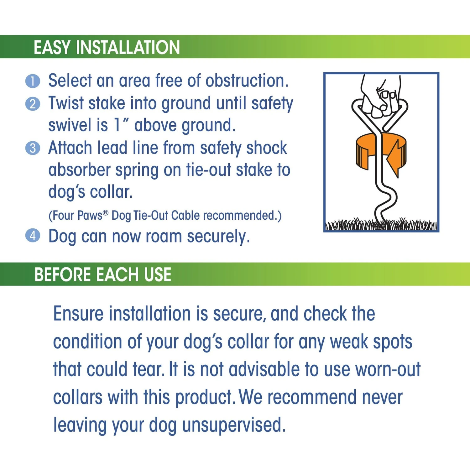 Four Paws Walk-About Spiral Tie-Out Stake 4 Four Paws Walk-About Spiral Tie-Out Stake - Image 4