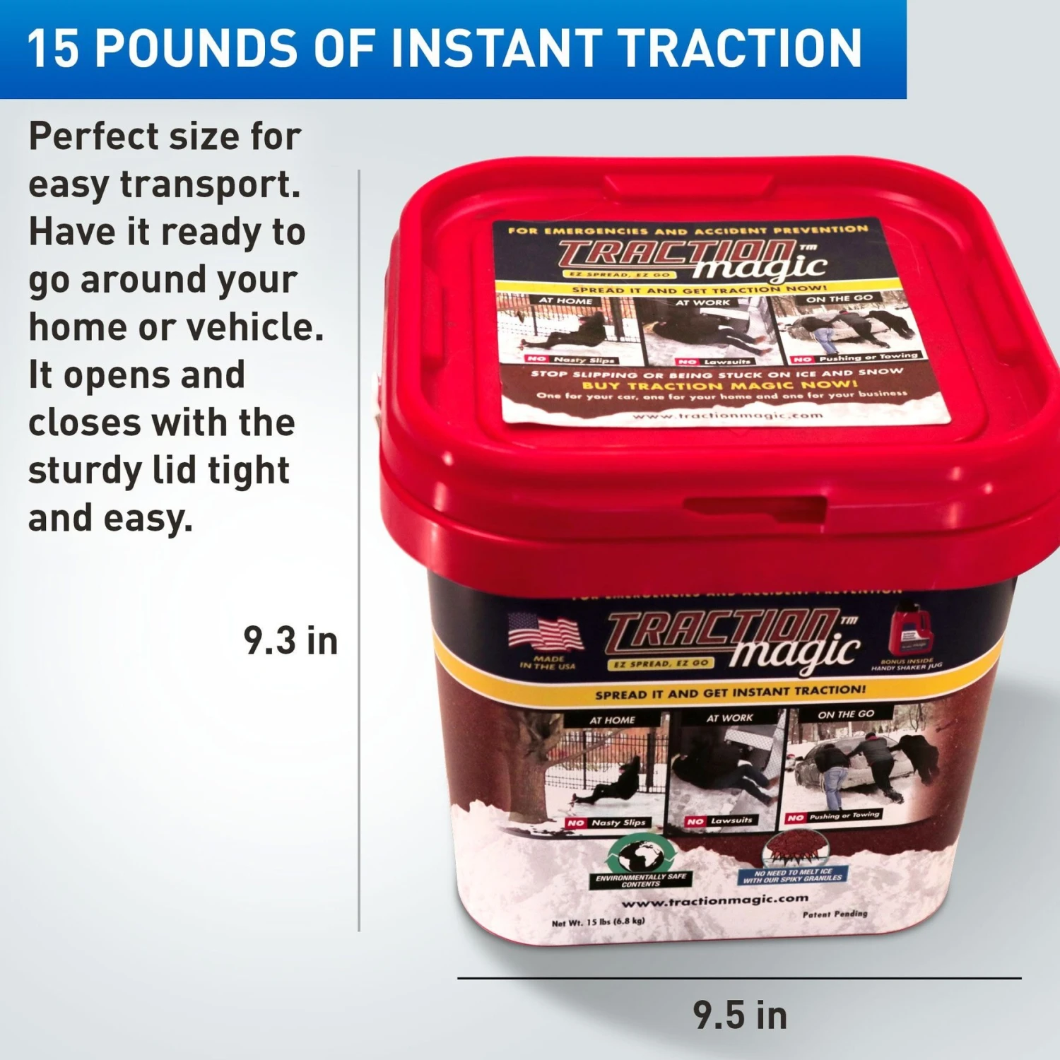 Traction Magic Anti Slip Agent Dog & Cat Poop Bags, 15-lb Bucket, 2 Count 6 Traction Magic Anti Slip Agent Dog & Cat Poop Bags, 15-lb Bucket, 2 Count - Image 6