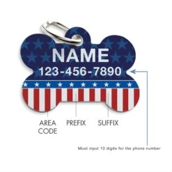 Custom Personalization Solutions Patriotic Stars & Stripes Personalized Pet Tag -PetSafe Kong Shop 686182 PT3. AC SS1800 V1668654355