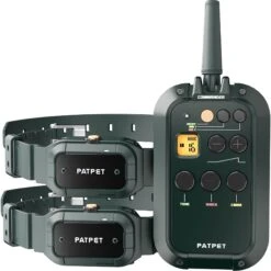 PATPET P920B Outdoor Dedicated 1300M Remote Dog Training Collar, Dark Green, 2 Count