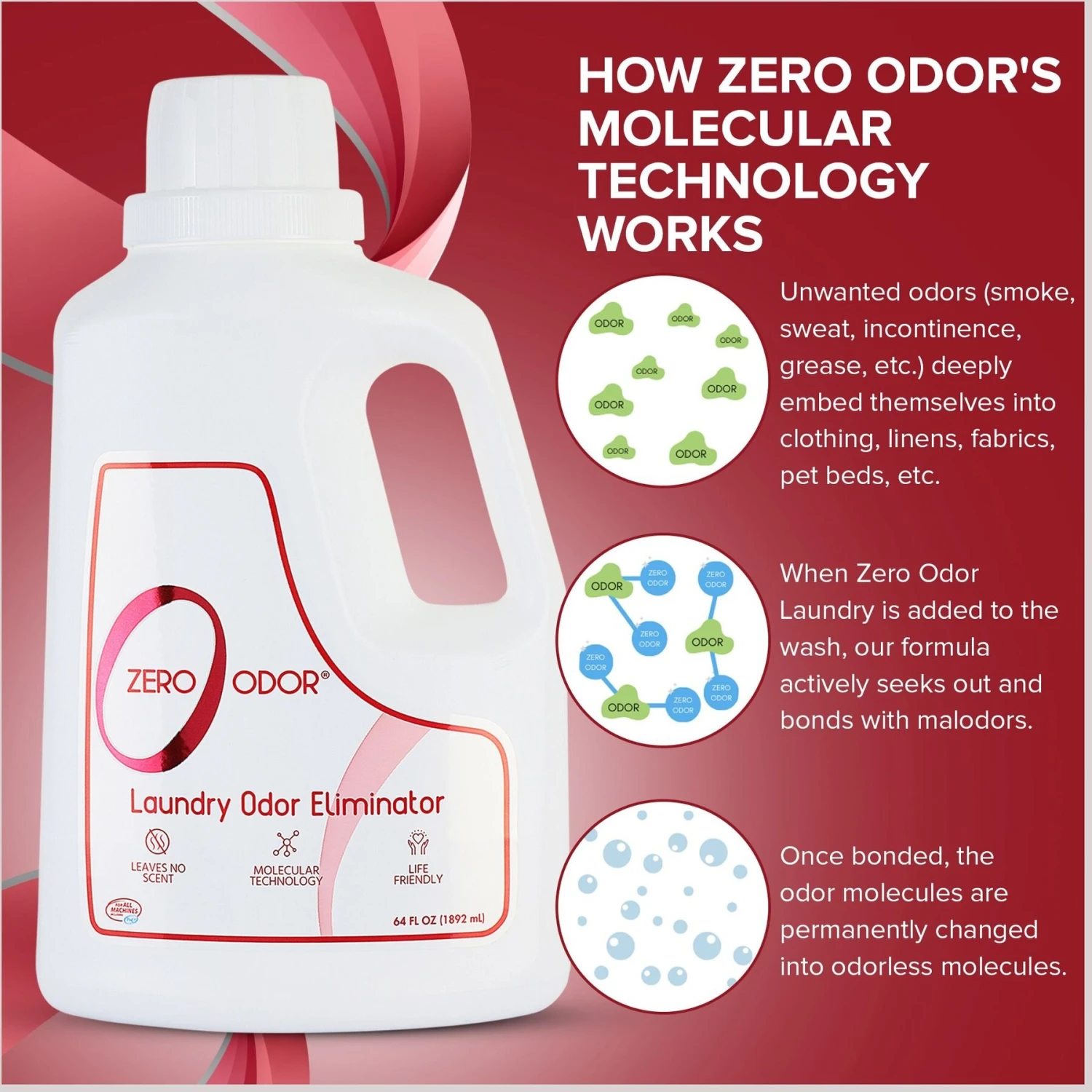 Zero Odor Laundry Odor Eliminator, 64-oz Bottle 5 Zero Odor Laundry Odor Eliminator, 64-oz Bottle - Image 5