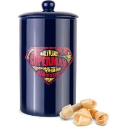 Fetch For Pets DC Comics Superman Man Of Steel Dog Treat Jar, 10X15-in