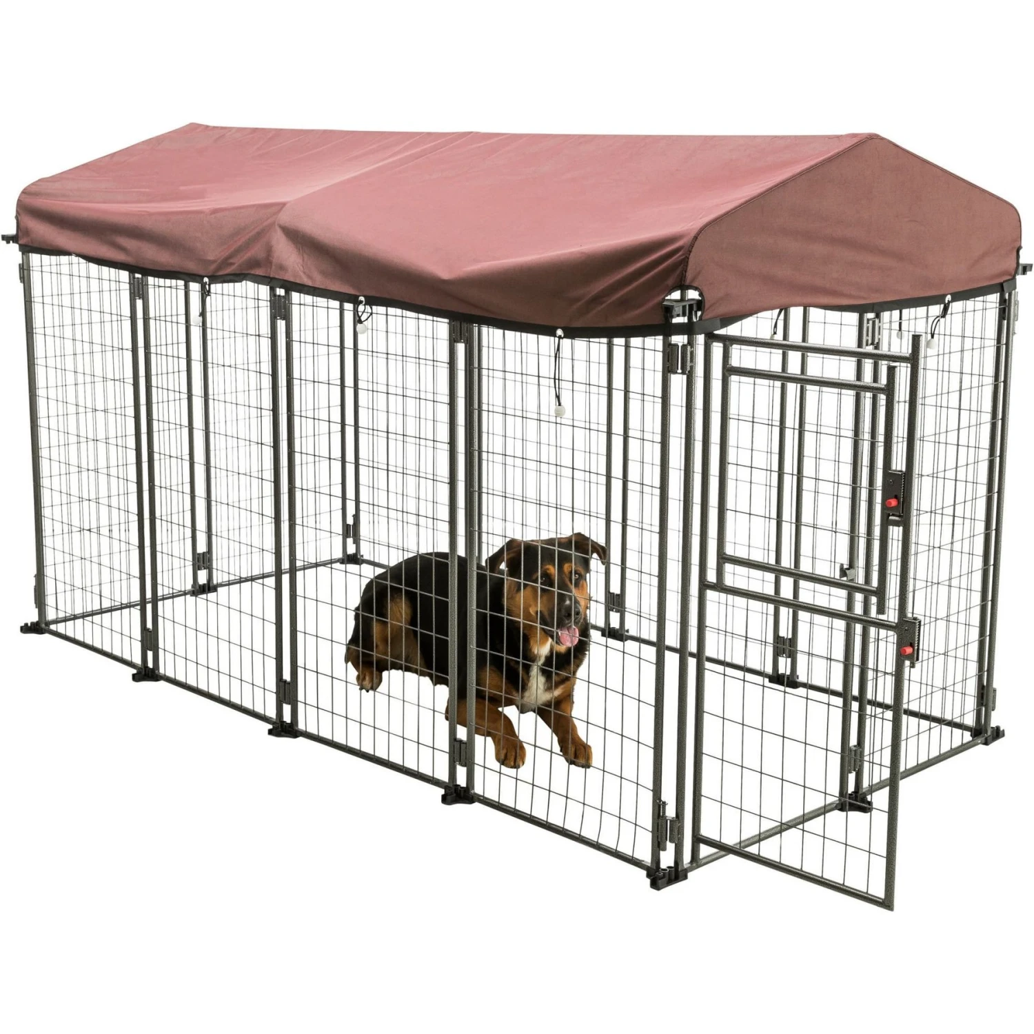 TRIXIE Deluxe Outdoor Dog Kennel With Cover, XX-Large, Black/Burgundy 7 TRIXIE Deluxe Outdoor Dog Kennel With Cover, XX-Large, Black/Burgundy - Image 7
