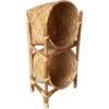 D-Art Collection 2 Tier Bamboo Dog & Cat Toy Storage Accessory, Natural, Medium