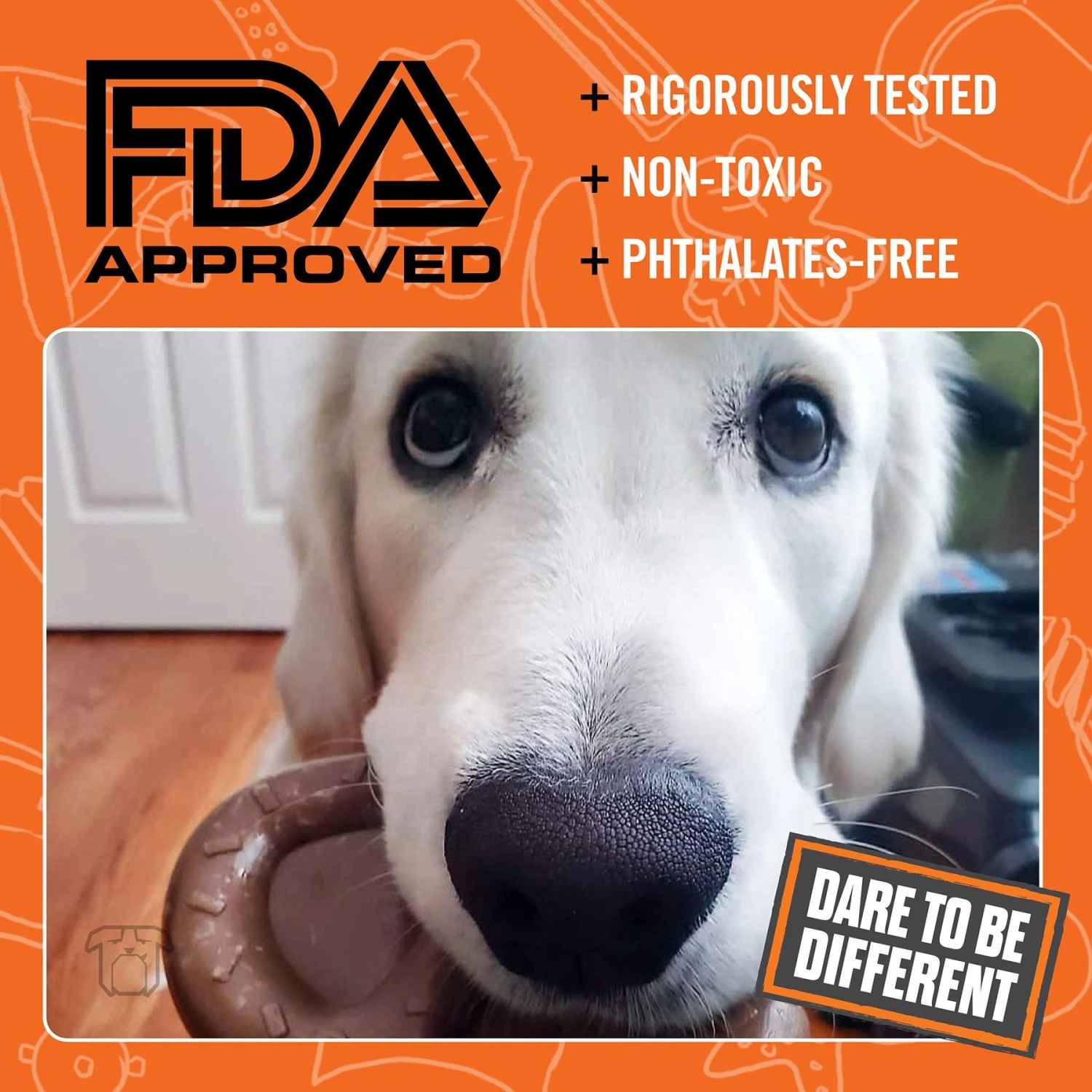 BULLYMAKE Nylon Pretzel Hard Chew Dog Toy, Brown 4 BULLYMAKE Nylon Pretzel Hard Chew Dog Toy, Brown - Image 4