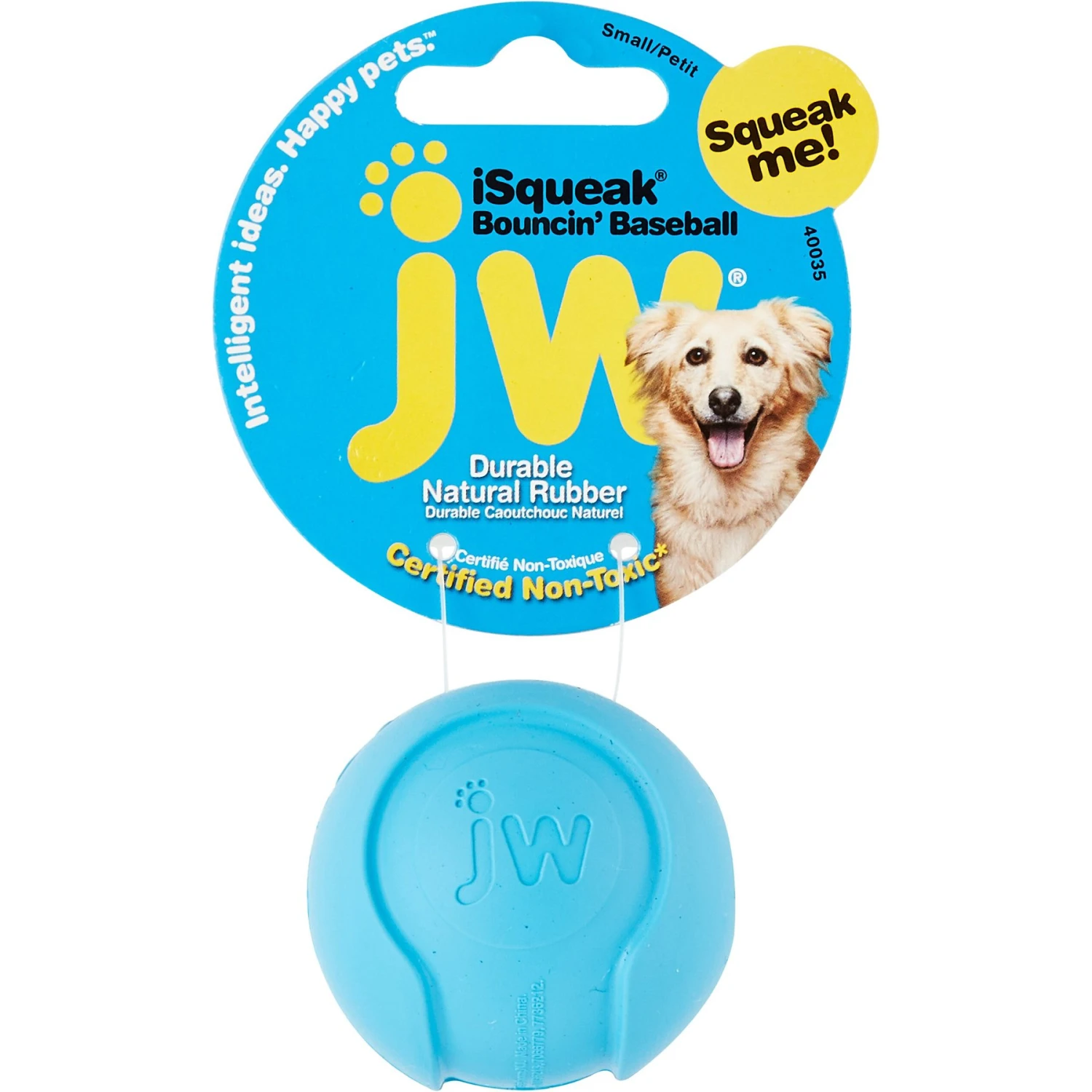 JW Pet ISqueak Bouncin' Baseball Dog Toy, Color Varies 1 JW Pet ISqueak Bouncin' Baseball Dog Toy, Color Varies