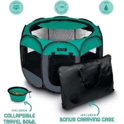 Ruff 'N Ruffus Portable Foldable Cat & Dog Playpen, Carrying Case, & Travel Bowl -PetSafe Kong Shop 711446 PT1. AC SS1800 V1673630738