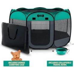Ruff 'N Ruffus Portable Foldable Cat & Dog Playpen, Carrying Case, & Travel Bowl -PetSafe Kong Shop 711446 PT3. AC SS1800 V1673627800