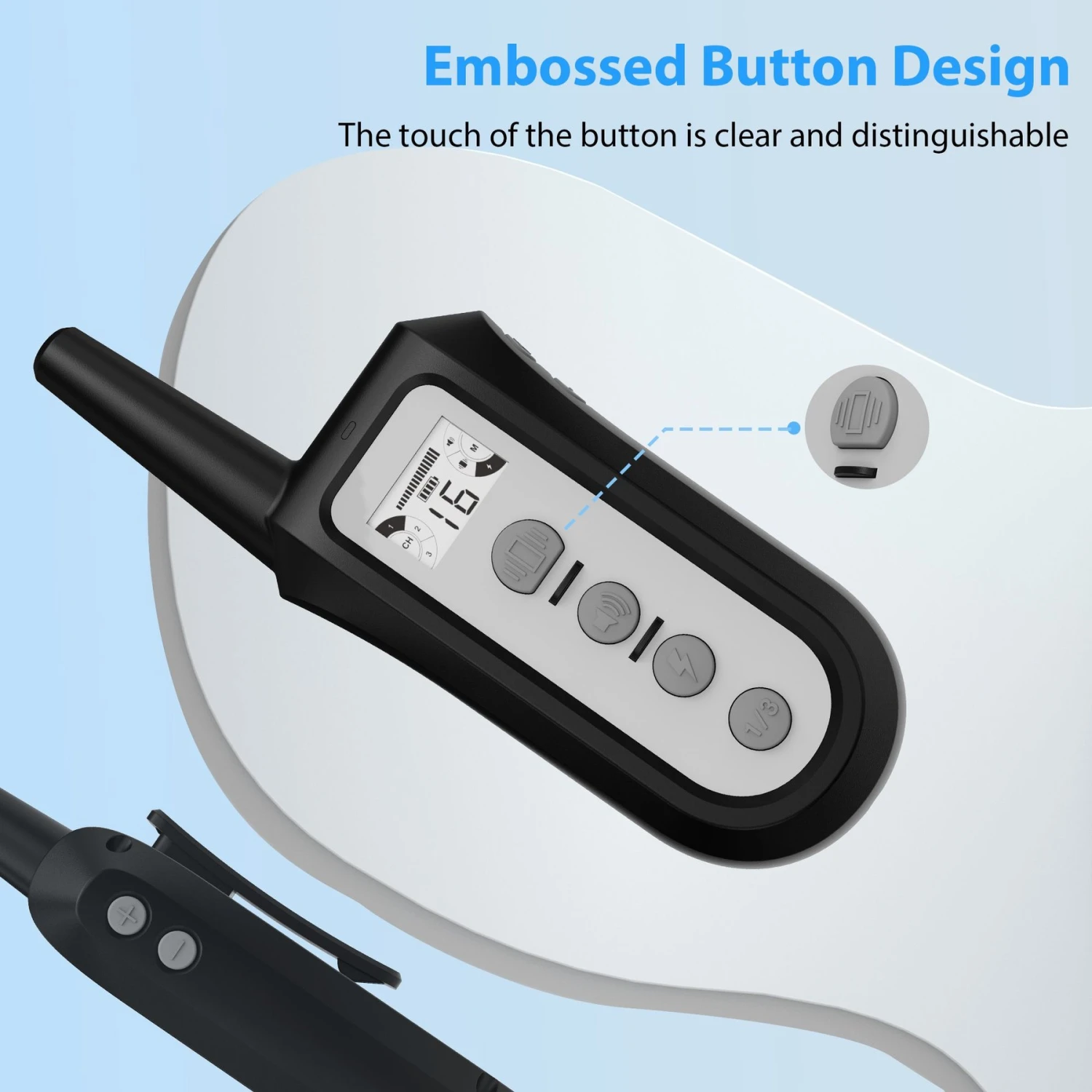 Petdiary Rechargeable Advanced Remote Training Dog Collar, Black/Silver, Medium 3 Petdiary Rechargeable Advanced Remote Training Dog Collar, Black/Silver, Medium - Image 3