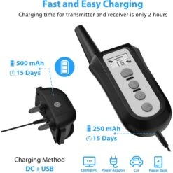 Petdiary Rechargeable Advanced Remote Training Dog Collar, Black/Silver, Medium 12 Petdiary Rechargeable Advanced Remote Training Dog Collar, Black/Silver, Medium -PetSafe Kong Shop 711582 PT3. AC SS1800 V1671726604