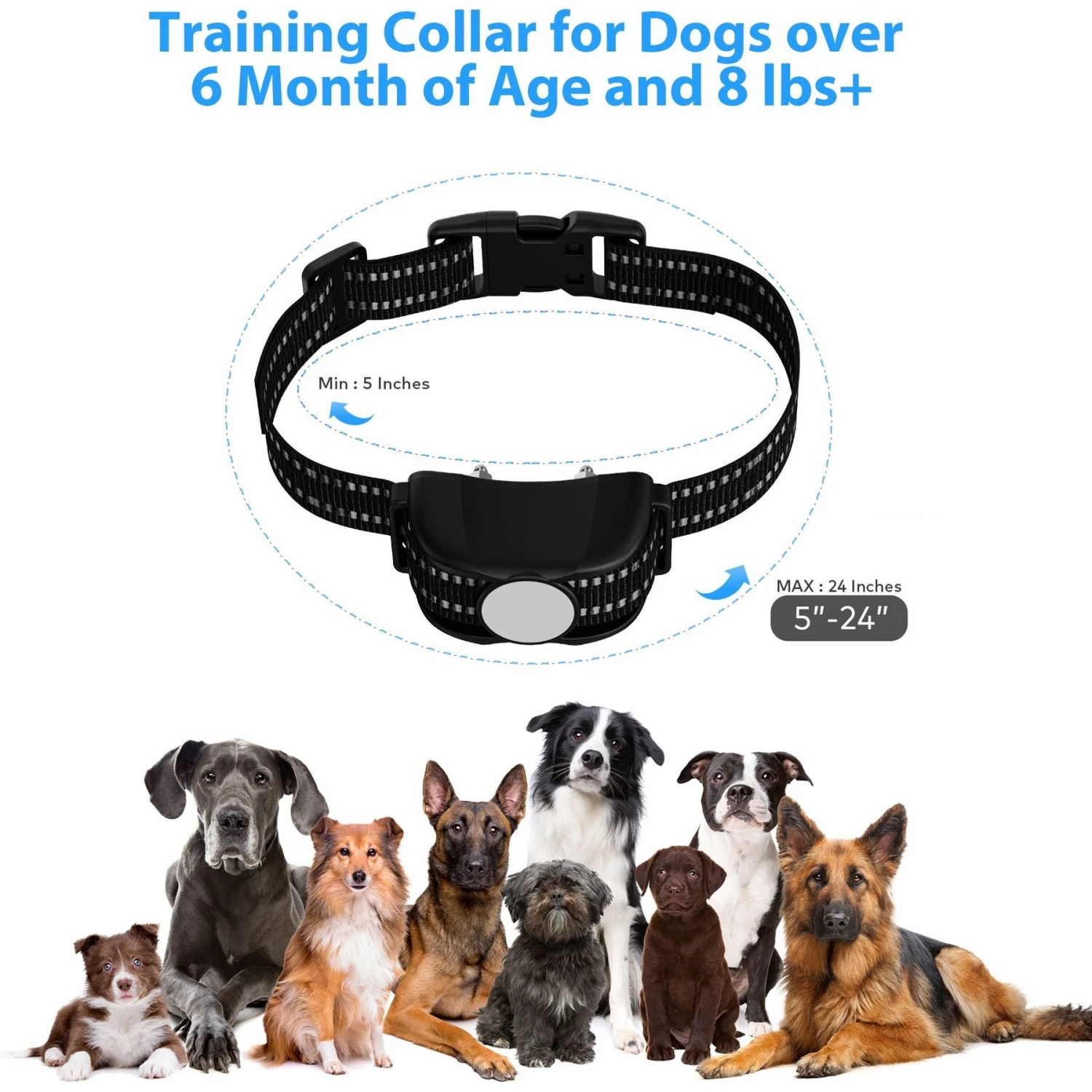Petdiary Rechargeable Advanced Remote Training Dog Collar, Black/Silver, Medium 5 Petdiary Rechargeable Advanced Remote Training Dog Collar, Black/Silver, Medium - Image 5