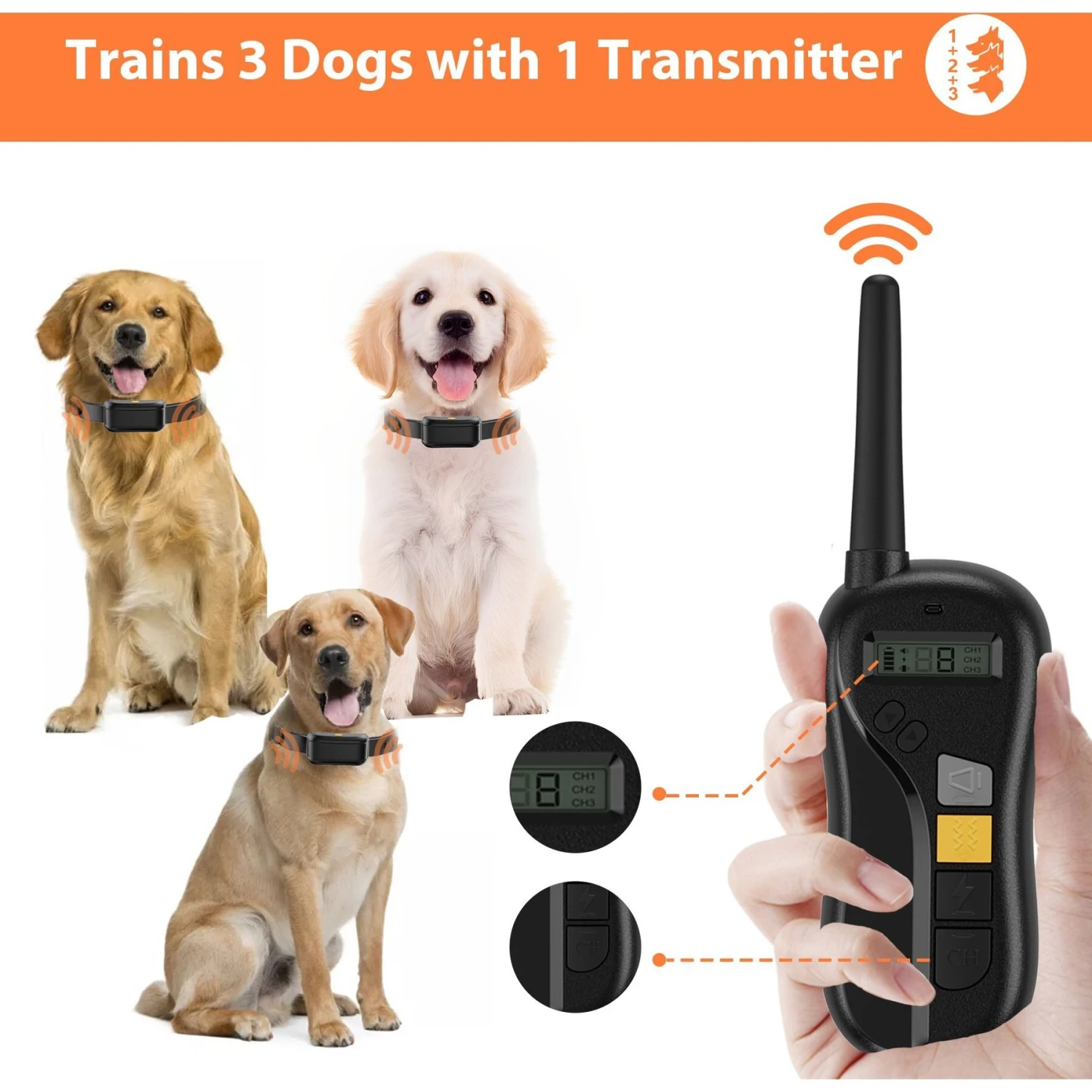 Petdiary Rechargeable Advanced Remote Dog Trainer Accessory, Black, Large 6 Petdiary Rechargeable Advanced Remote Dog Trainer Accessory, Black, Large - Image 6