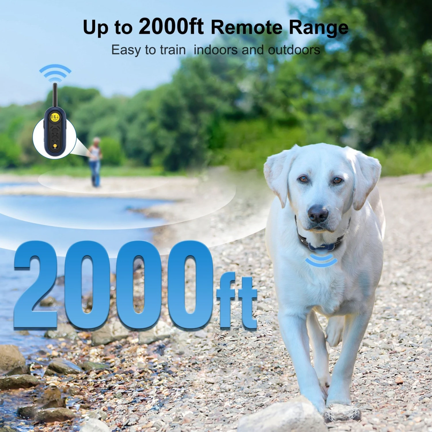 PATPET 1000-ft Remote Shock Collar Anti Bark Adult Dog Training Collar, Blue, Small 3 PATPET 1000-ft Remote Shock Collar Anti Bark Adult Dog Training Collar, Blue, Small - Image 3