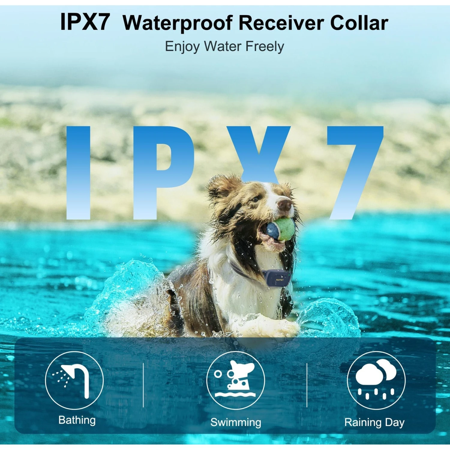 PATPET 1000-ft Remote Shock Collar Anti Bark Adult Dog Training Collar, Blue, Small 4 PATPET 1000-ft Remote Shock Collar Anti Bark Adult Dog Training Collar, Blue, Small - Image 4