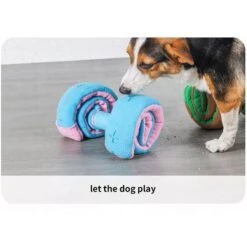 EYS Retractable Treat Dispensing Plush Dumbbell Interactive Dog Toy -PetSafe Kong Shop 716718 PT3. AC SS1800 V1668809678