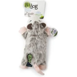GoDog Flatz Opossum Squeaky Plush Dog Toy, Gray, Large -PetSafe Kong Shop 721662 PT3. AC SS1800 V1671200653