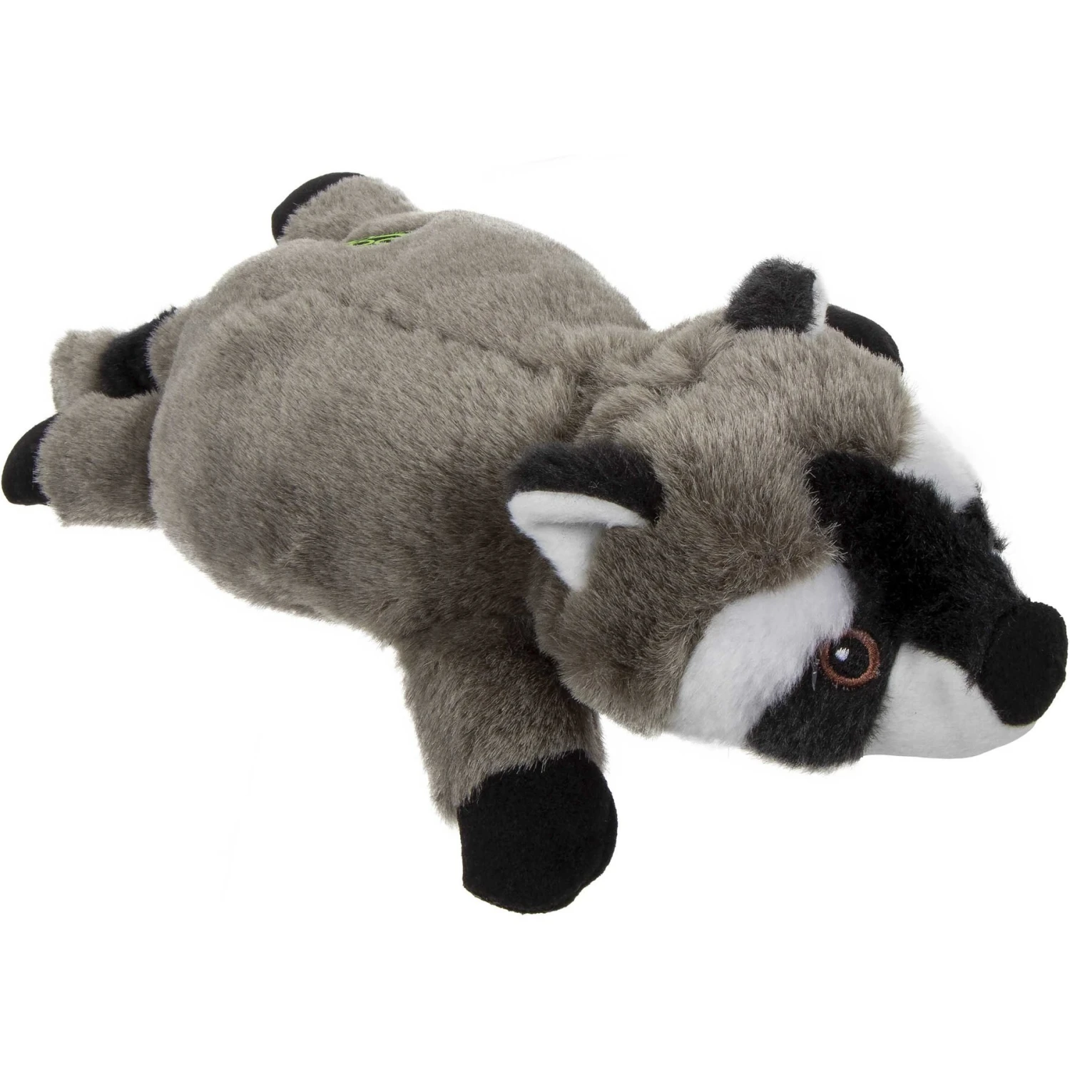 GoDog Flatz Raccoon Squeaky Plush Dog Toy, Brown, Large 1 GoDog Flatz Raccoon Squeaky Plush Dog Toy, Brown, Large