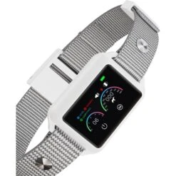 Petdiary Smart Touch Screen Rechargeable Dog Bark Collar, White