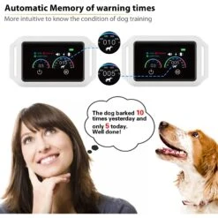 Petdiary Smart Touch Screen Rechargeable Dog Bark Collar, White -PetSafe Kong Shop 727230 PT3. AC SS1800 V1675868153