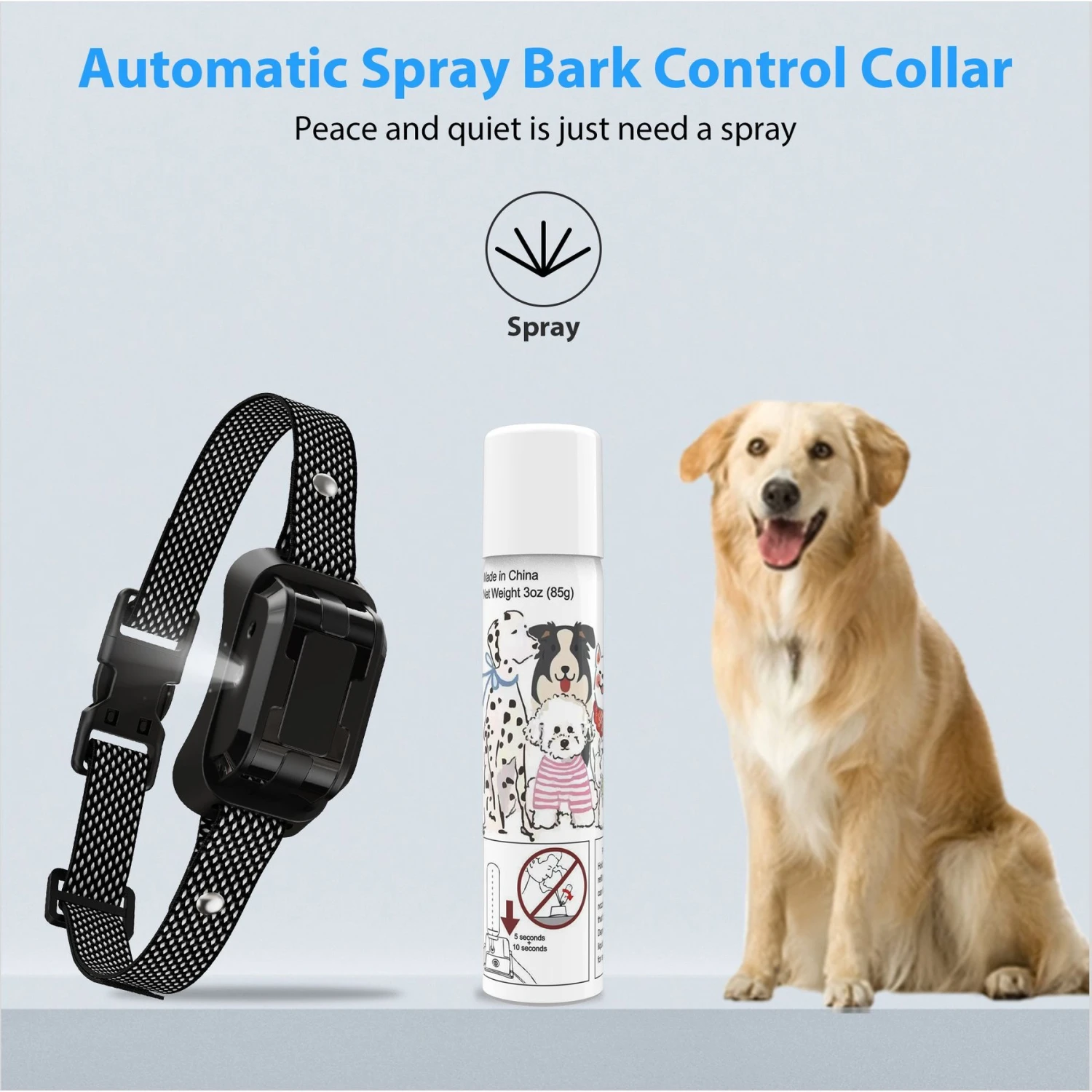 Petdiary Deterrent Dog Spray Collar With Spray Refill, Black 2 Petdiary Deterrent Dog Spray Collar With Spray Refill, Black - Image 2