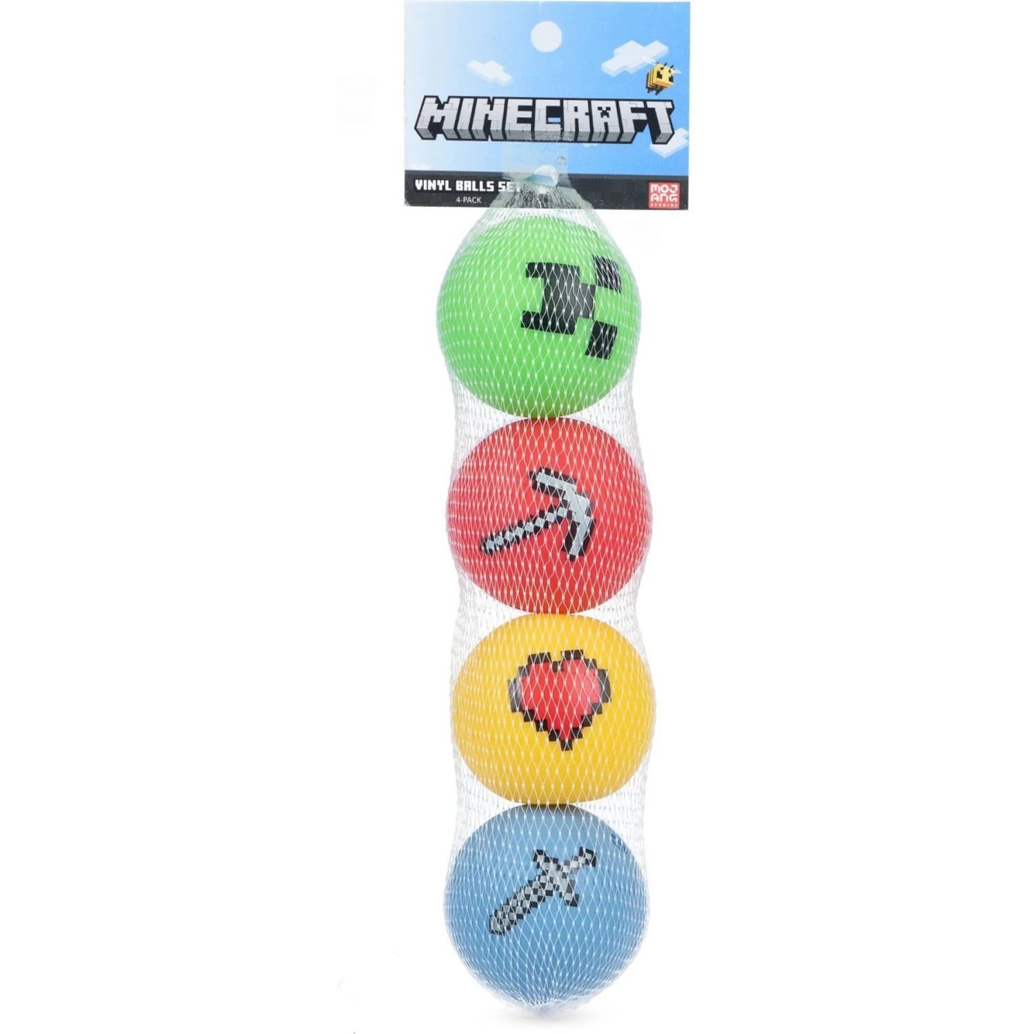 Fetch For Pets Minecraft Vinyl Squeaky Dog Ball, 4 Count 1 Fetch For Pets Minecraft Vinyl Squeaky Dog Ball, 4 Count