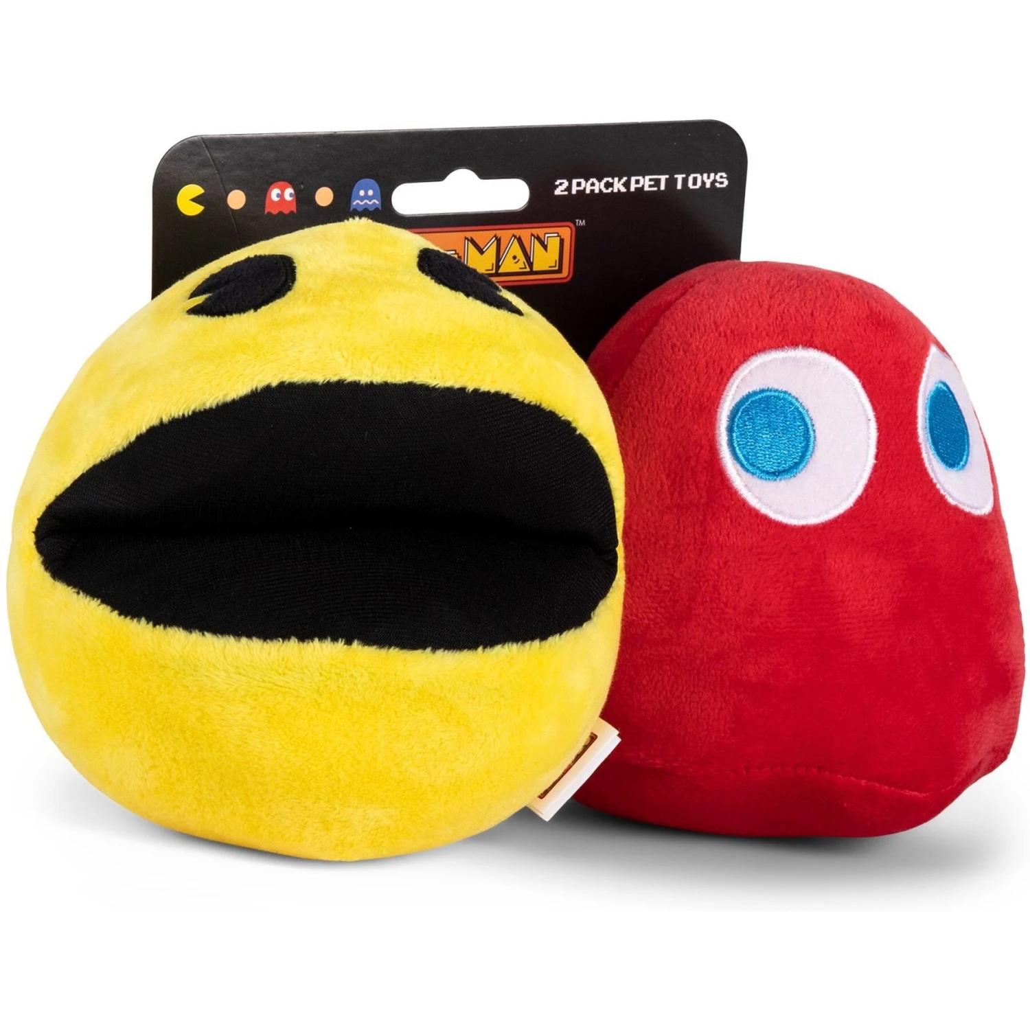 Fetch For Pets Pac-Man Pac-Man & Blinky Plush Squeaky Dog Toy, Small, 2 Count 2 Fetch For Pets Pac-Man Pac-Man & Blinky Plush Squeaky Dog Toy, Small, 2 Count - Image 2