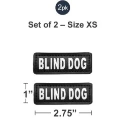 Industrial Puppy "Blind Dog" Velcro Patches For Dog Harness, Black/White, 2 Count -PetSafe Kong Shop 732582 PT1. AC SS1800 V1670512705