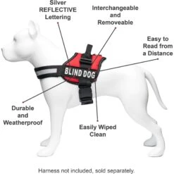 Industrial Puppy "Blind Dog" Velcro Patches For Dog Harness, Black/White, 2 Count -PetSafe Kong Shop 732582 PT4. AC SS1800 V1670513176