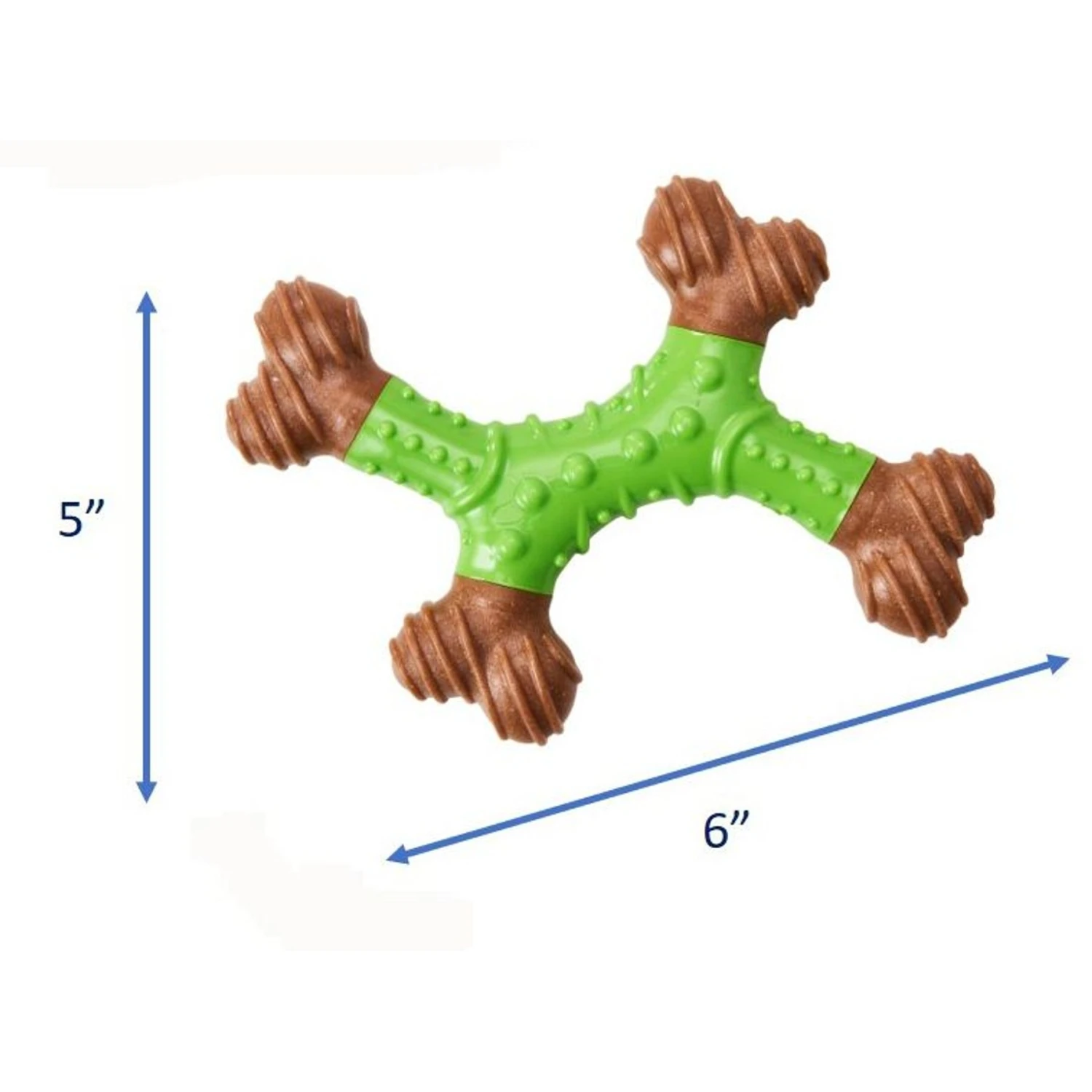 Ethical Pet Bambone X-Bone Apple Flavored Bone Dog Toy, Brown/Green 4 Ethical Pet Bambone X-Bone Apple Flavored Bone Dog Toy, Brown/Green - Image 4