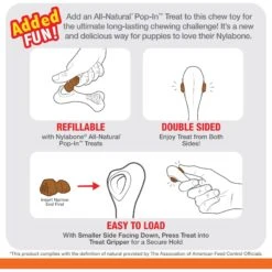 Nylabone Puppy Power Chew Knuckle Bone & Pop-In Puppy Treat Toy Combo -PetSafe Kong Shop 737846 PT6. AC SS1800 V1688152625