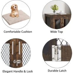 Unipaws Furniture Style Dog Crate With Tray, Rustic Brown, Small -PetSafe Kong Shop 739374 PT3. AC SS1800 V1671222464