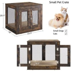 Unipaws Furniture Style Dog Crate With Tray, Rustic Brown, Small -PetSafe Kong Shop 739374 PT5. AC SS1800 V1671223319