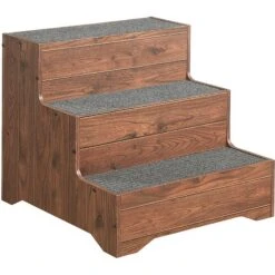 Unipaws Wooden Three-Story Dog Ladder, Walnut -PetSafe Kong Shop 739438 PT2. AC SS1800 V1671222469