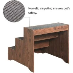 Unipaws Wooden Three-Story Dog Ladder, Walnut -PetSafe Kong Shop 739438 PT3. AC SS1800 V1671223319