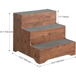 Unipaws Wooden Three-Story Dog Ladder, Walnut -PetSafe Kong Shop 739438 PT4. AC SS1800 V1671222413