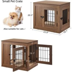 Unipaws Wooden Wire Double Door Furniture End Table Dog Crate,Walnut, Small 12 Unipaws Wooden Wire Double Door Furniture End Table Dog Crate,Walnut, Small -PetSafe Kong Shop 739454 PT5. AC SS1800 V1671222410