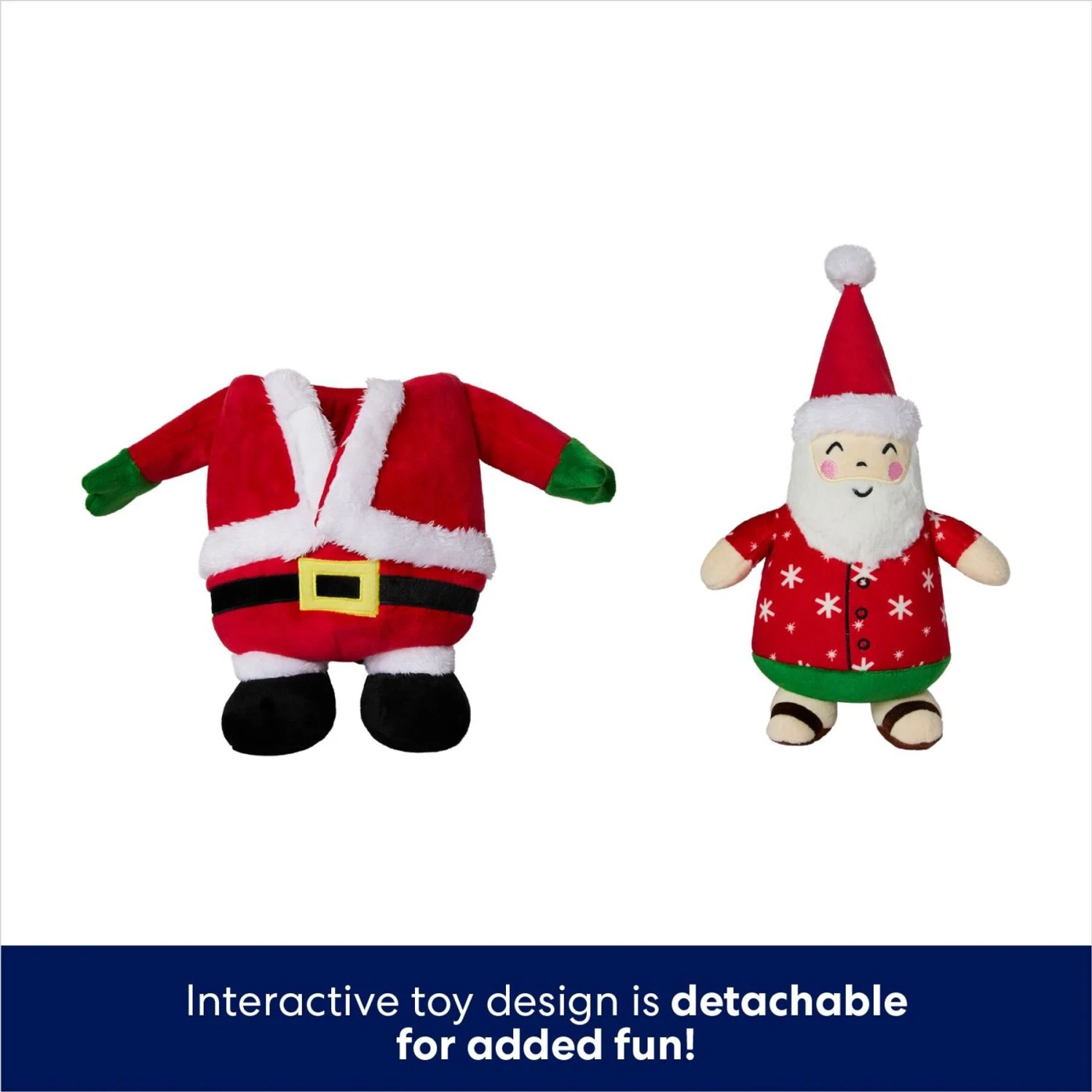 Frisco Holiday Santa On Vacation 2-in-1 Plush Squeaky Dog Toy 3 Frisco Holiday Santa On Vacation 2-in-1 Plush Squeaky Dog Toy - Image 3