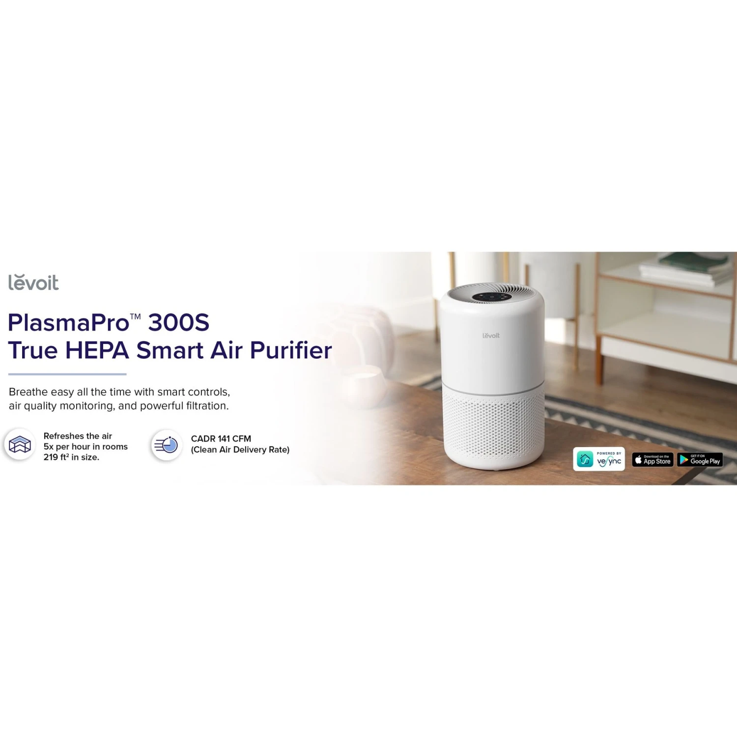LEVOIT PlasmaPro 300S Smart True HEPA Smart Air Purifier & Bonus Filter 3 LEVOIT PlasmaPro 300S Smart True HEPA Smart Air Purifier & Bonus Filter - Image 3