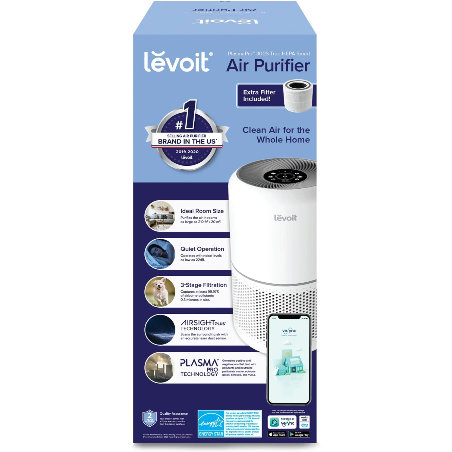 LEVOIT PlasmaPro 300S Smart True HEPA Smart Air Purifier & Bonus Filter 9 LEVOIT PlasmaPro 300S Smart True HEPA Smart Air Purifier & Bonus Filter - Image 9