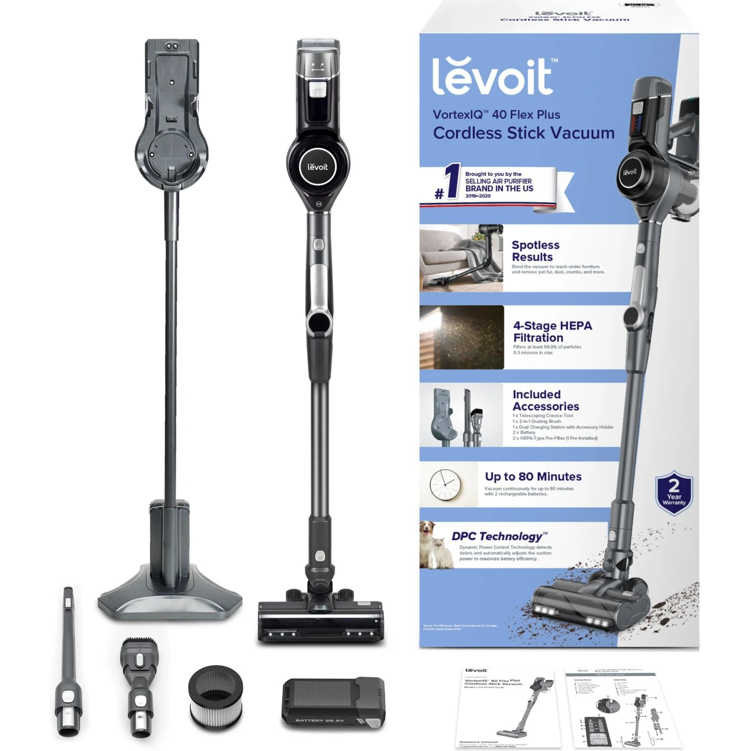 Levoit VortexIQ 40 Flex Plus Cordless Stick Vacuum 9 Levoit VortexIQ 40 Flex Plus Cordless Stick Vacuum - Image 9