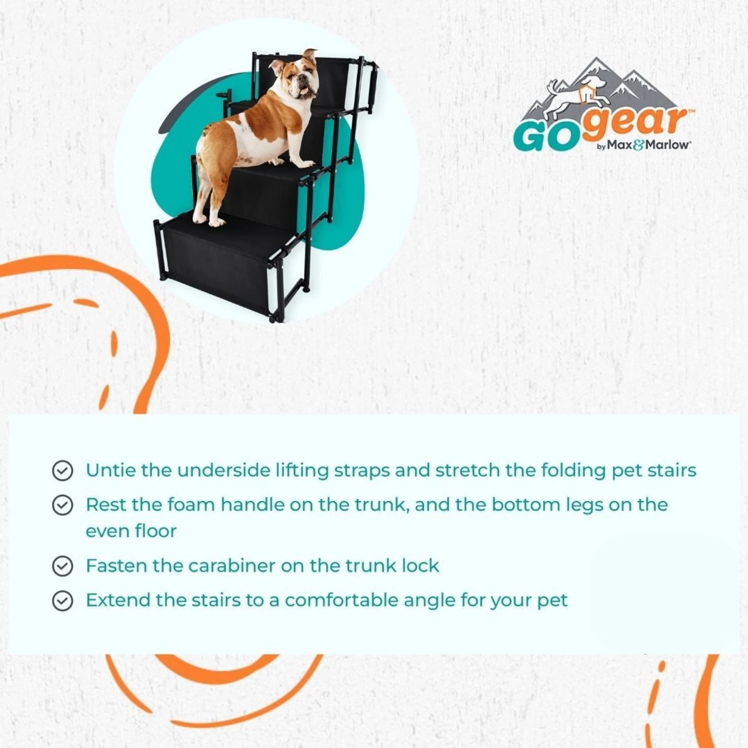 Max & Marlow Go Gear Portable Anti-Slip Safety Dog Stairs, Black, Large 4 Max & Marlow Go Gear Portable Anti-Slip Safety Dog Stairs, Black, Large - Image 4